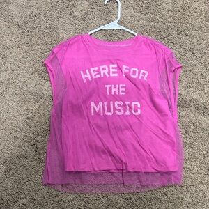Pilcro Pink Short Sleeve Tee - 'Here for the Music'